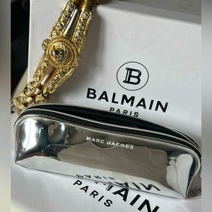 Marc Jacobs Silver Makeup Bag New